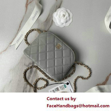 Chanel Grained Calfskin  &  Gold-Tone Metal Clutch with Chain Bag AP4000 Gray 2025